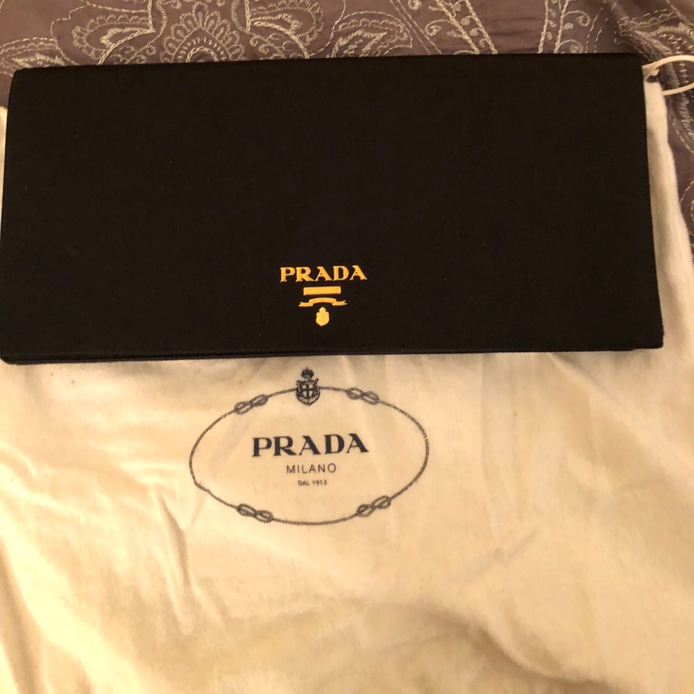Prada Black Satin Pochette Clutch